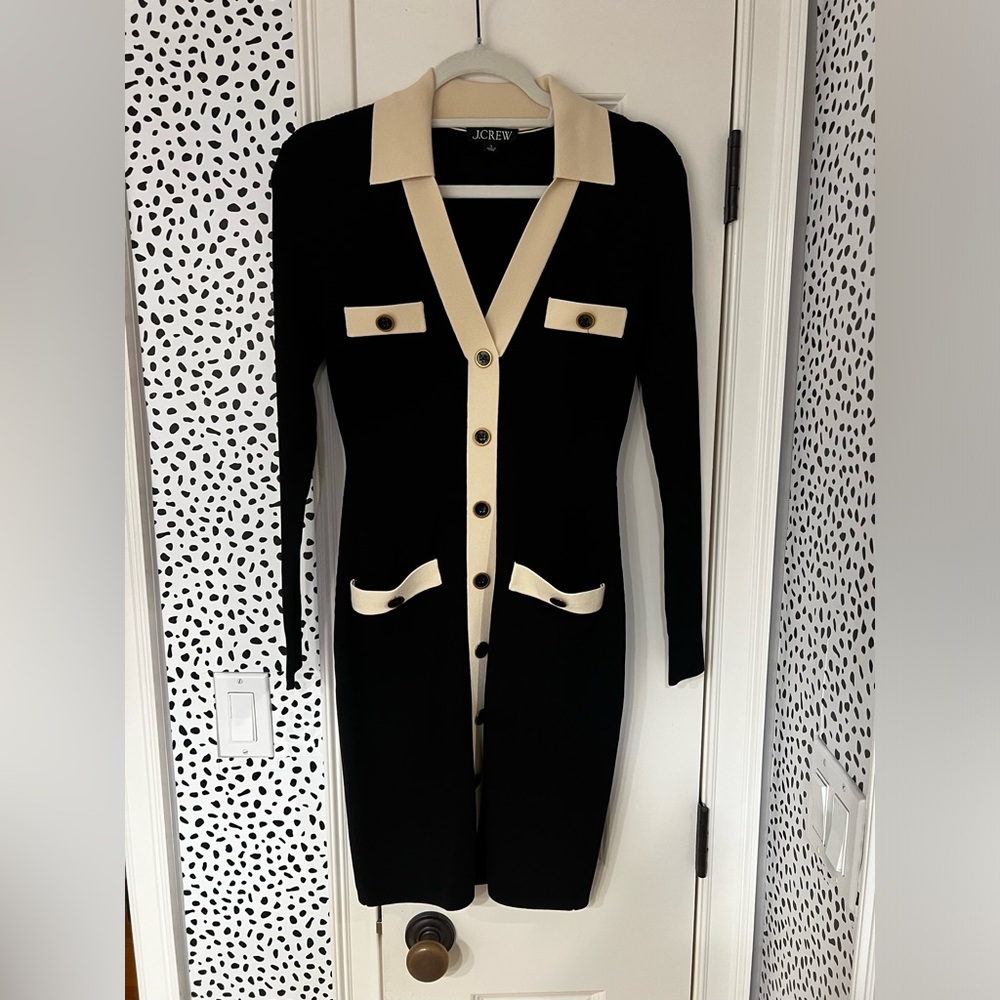 J Crew Contrast Trim Sweater Dress